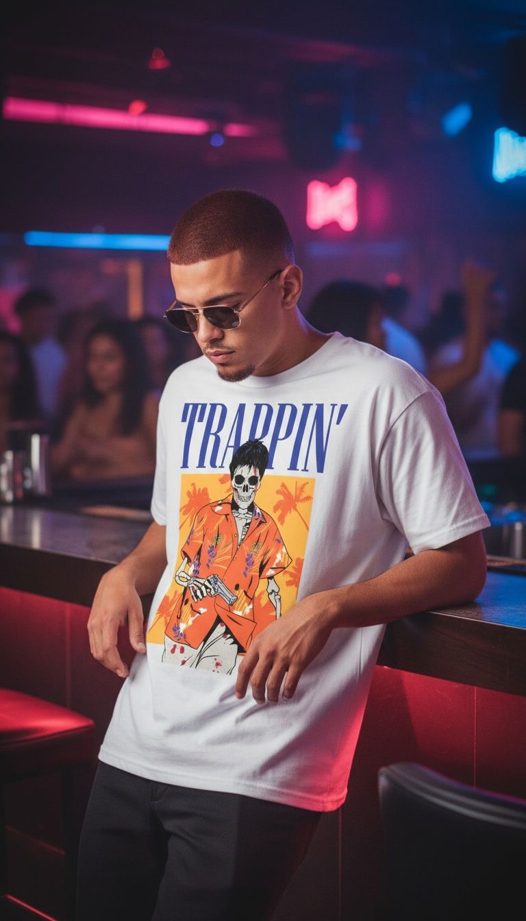 Trappin Skullface - White T-Shirt