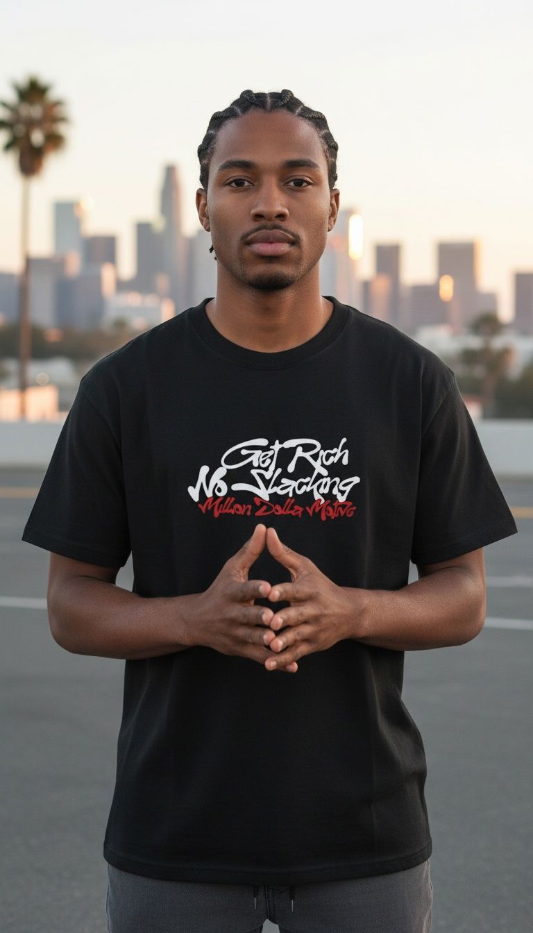 Get Rich No Slacking - Black T-Shirt