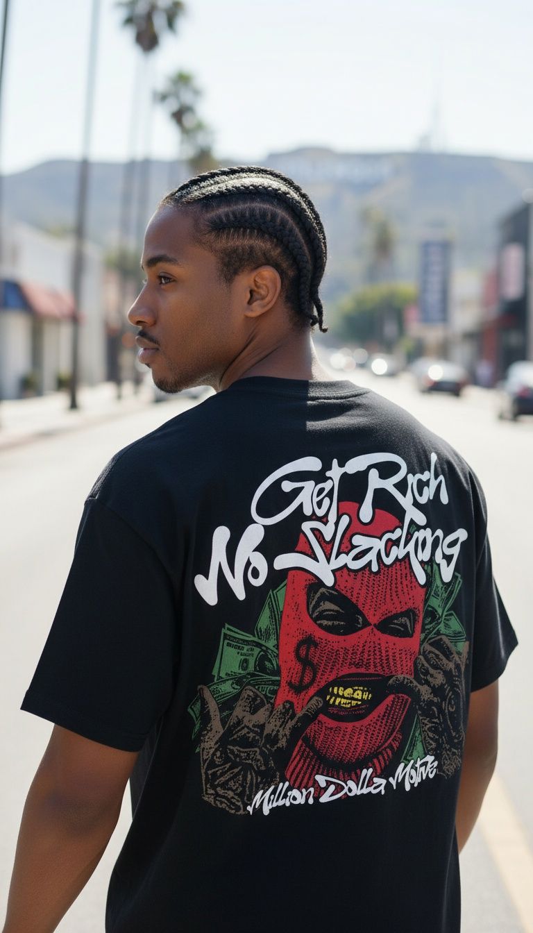 Get Rich No Slacking - Black T-Shirt