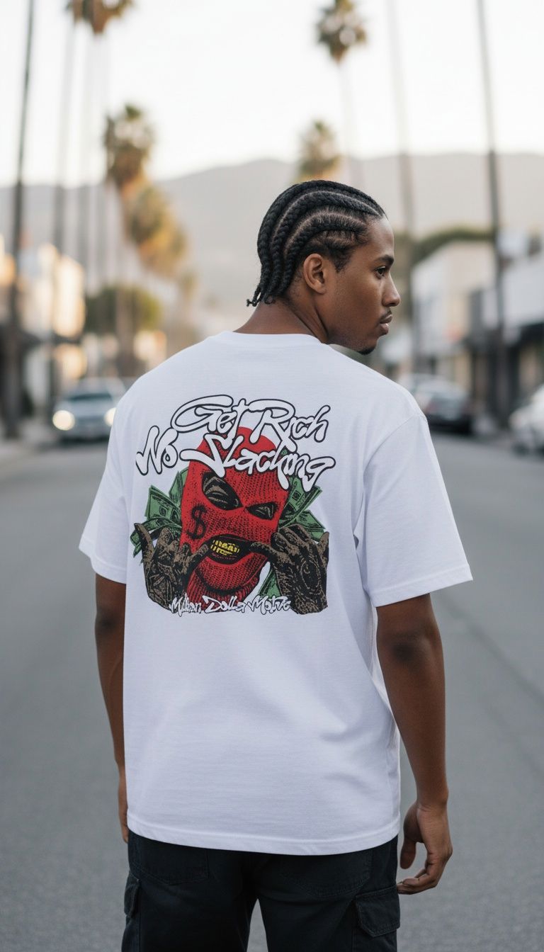 Get Rich No Slacking - White T-Shirt
