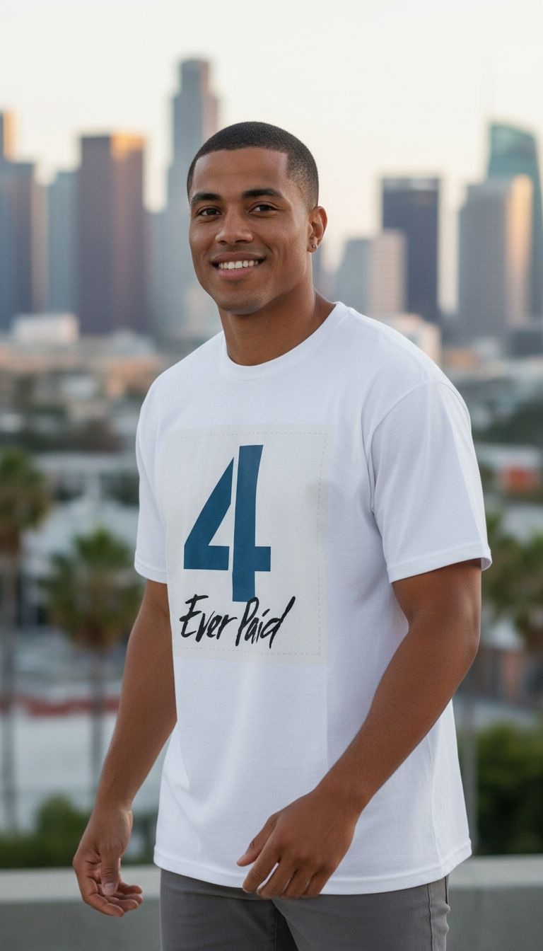 4 Ever Paid - Industrial Blue on White T-Shirt