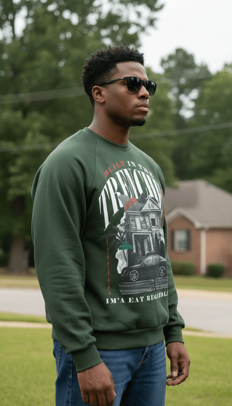 
                  
                    Built in the Trenches - Dark Green Crewneck Sweatshirt
                  
                