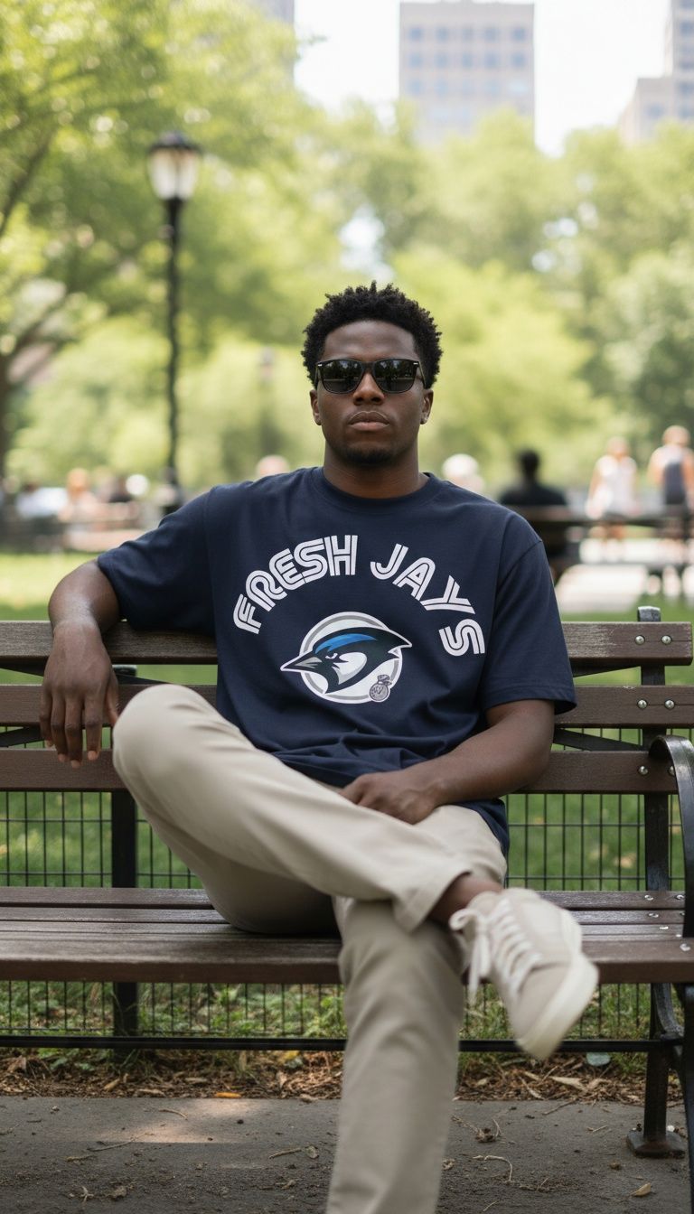 Fresh Jays - Navy T-Shirt