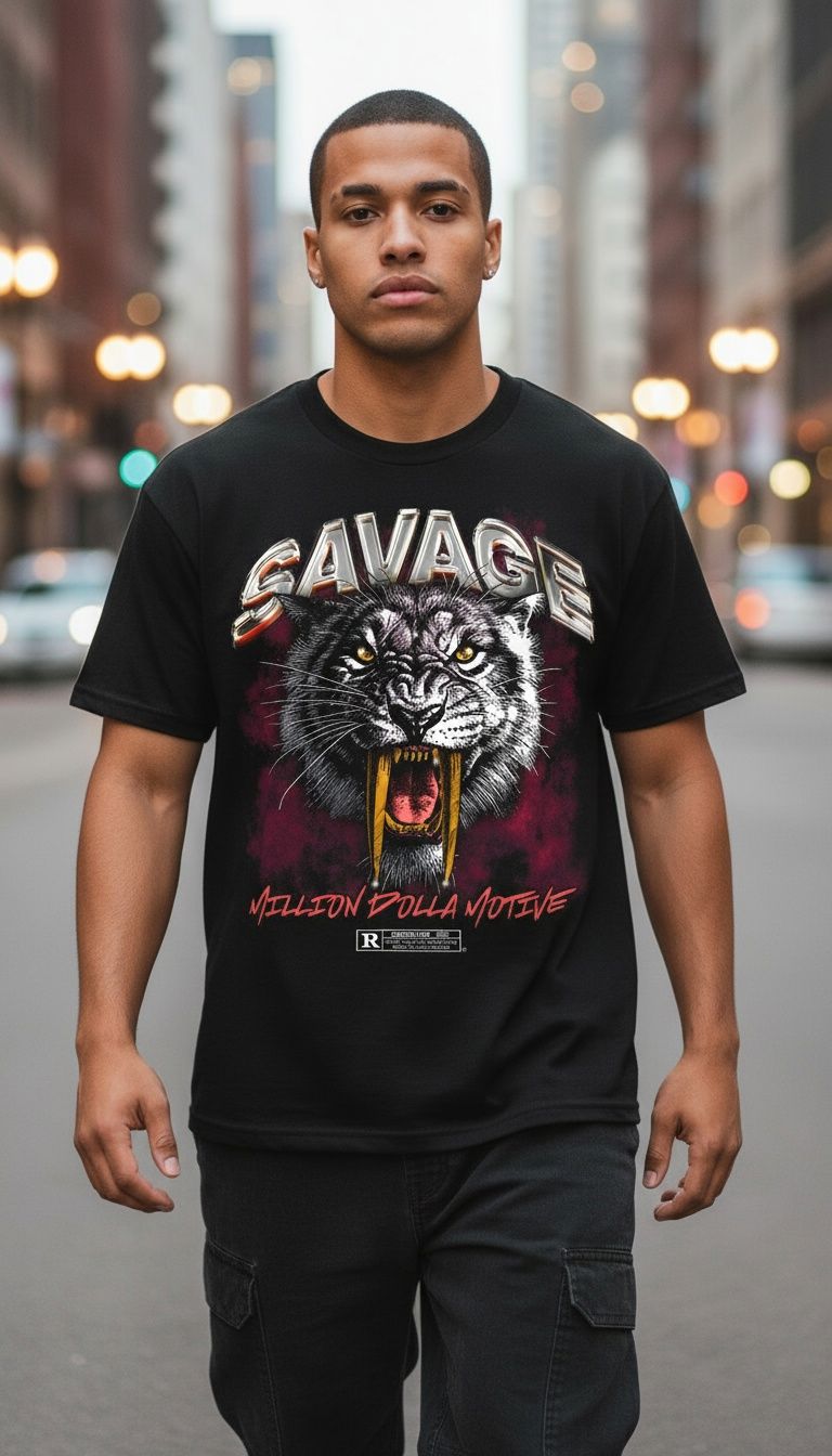 Savage Sabretooth - Black T-Shirt