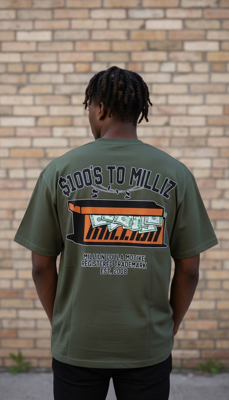 100's to Milliz - Olive T-Shirt