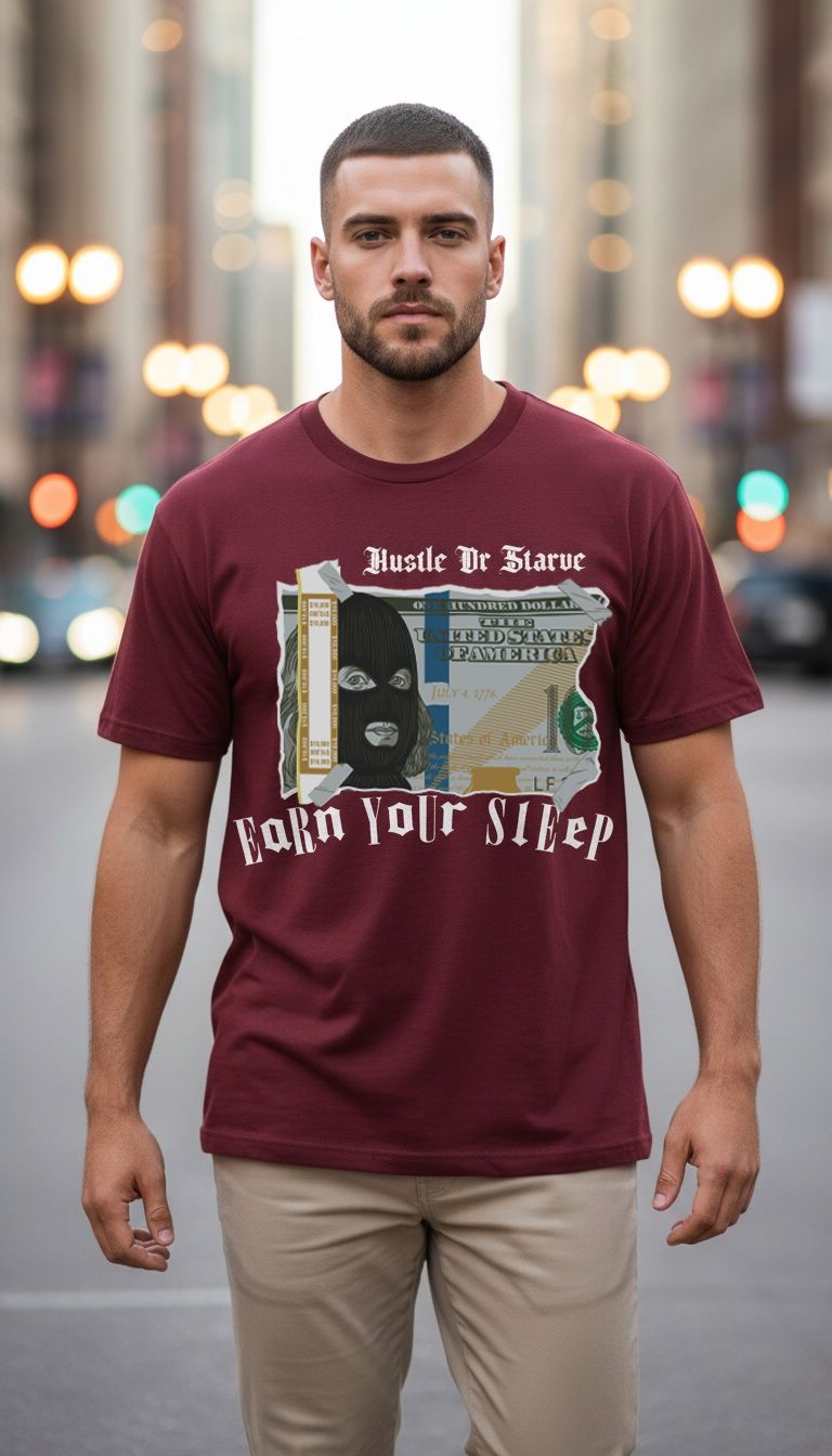 Earn Your Sleep - Burgundy T-Shirt