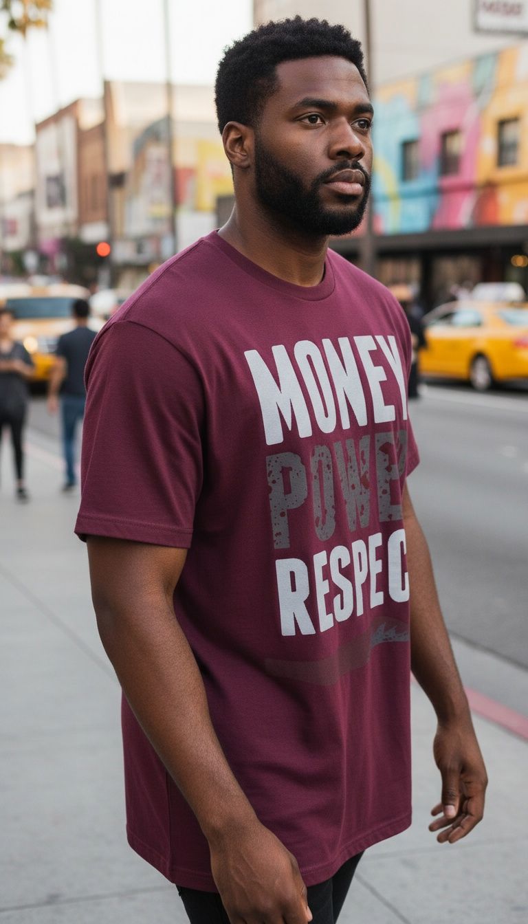 Money Power Respect - Maroon T-Shirt
