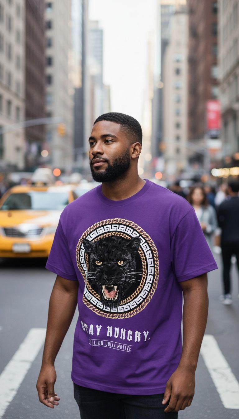 Stay Hungry Panther - Concord Purple T-Shirt