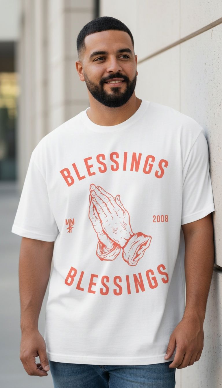 Blessings on Blessings - Infrared on White T-Shirt