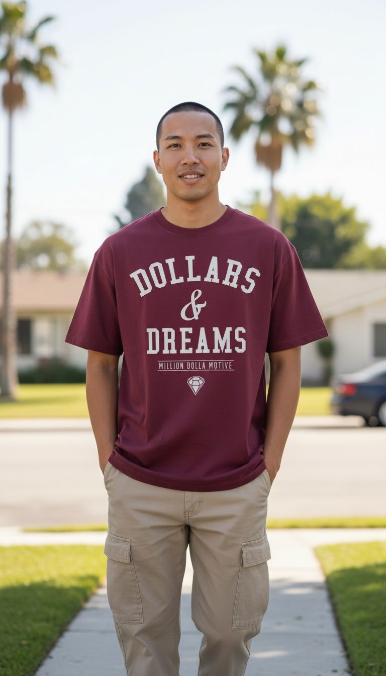 Dollars & Dreams - Burgundy T-Shirt