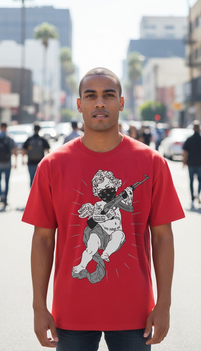 Tattooed Angel - Red T-Shirt