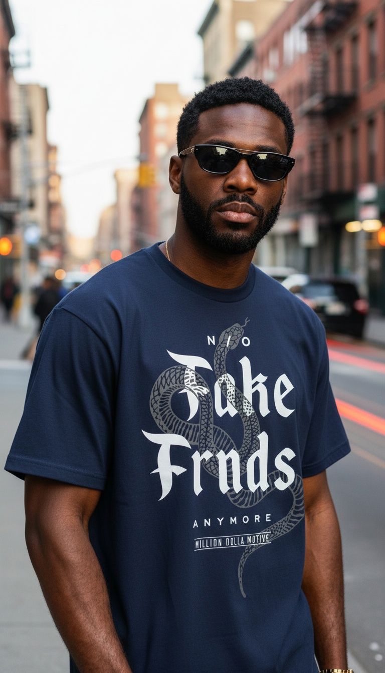No Fake Friends - Navy T-Shirt