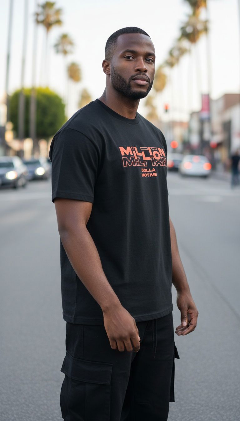 Million Dolla Dolla Dolla - Infrared on Black T-Shirt