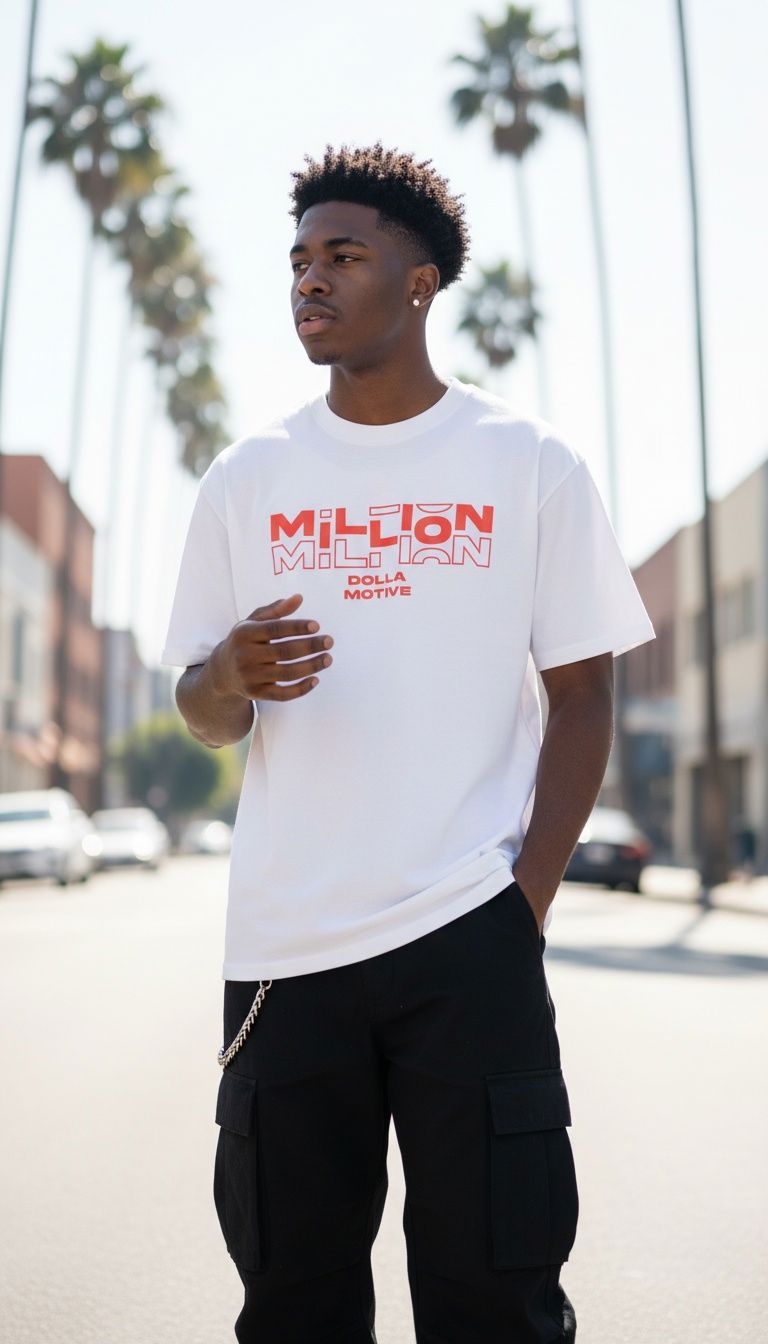 Million Dolla Dolla Dolla - Infrared on White T-Shirt