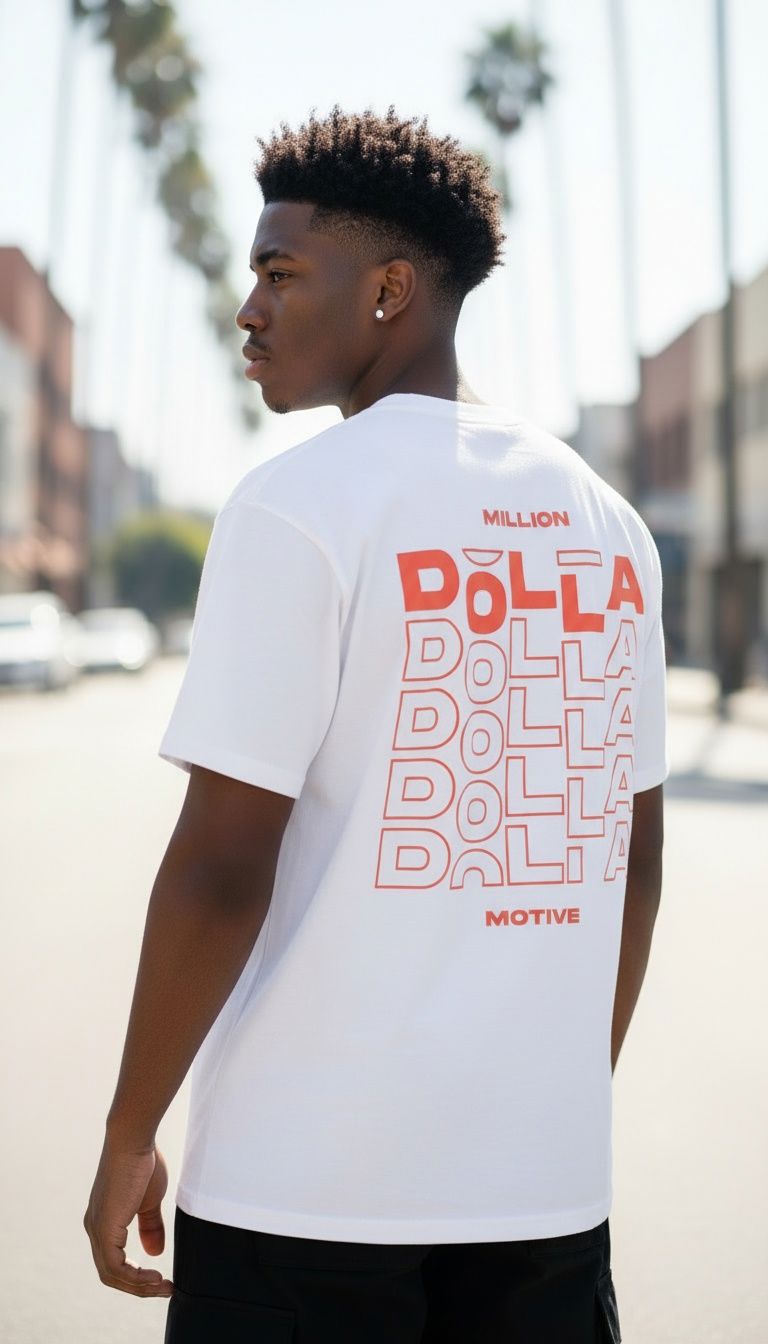 Million Dolla Dolla Dolla - Infrared on White T-Shirt