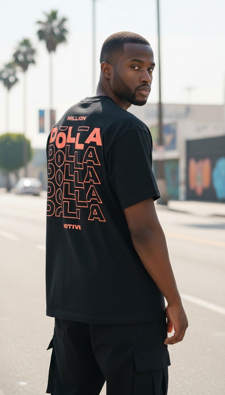 Million Dolla Dolla Dolla - Infrared on Black T-Shirt
