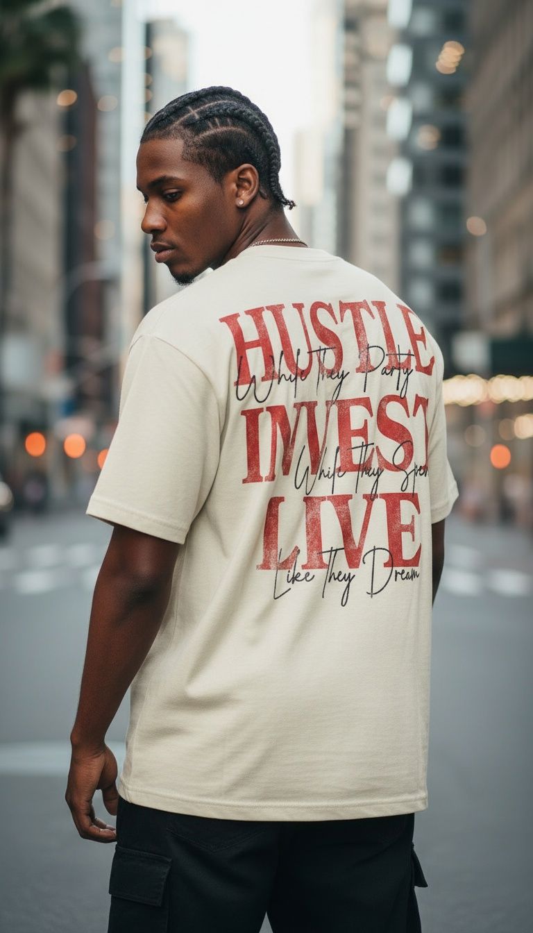 Hustle Invest Live - Natural Sail T-Shirt
