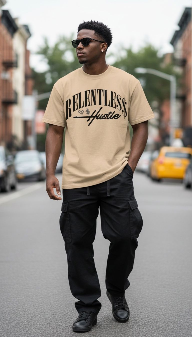 Relentless Hustle - Khaki T-Shirt