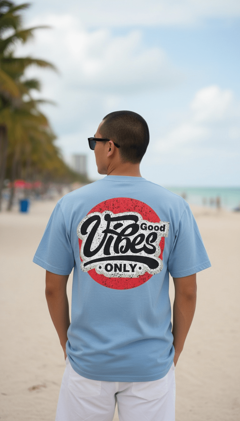 
                  
                    Good Vibes Only - University Blue T-Shirt
                  
                