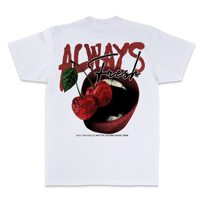 Always Fresh Cherries - White T-Shirt T-Shirt Million Dolla Motive 