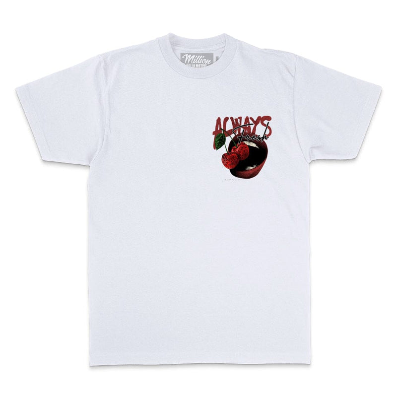 Always Fresh Cherries - White T-Shirt T-Shirt Million Dolla Motive 
