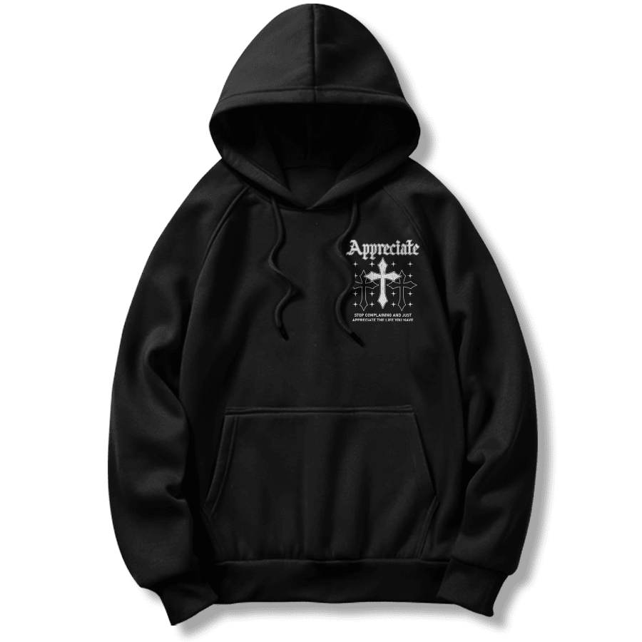 
                  
                    Appreciate Crosses - Black Hoodie Sweatshirt
                  
                