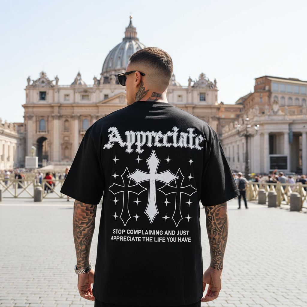 Appreciate Crosses - Black T-Shirt T-Shirt Million Dolla Motive 