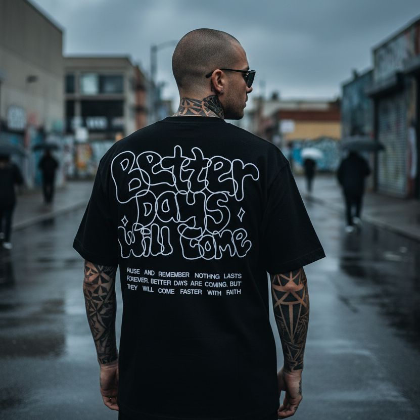 Better Days Will Come - Black T-Shirt T-Shirt Million Dolla Motive 