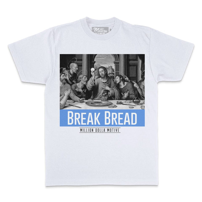 Break Bread -Blue on White T-Shirt