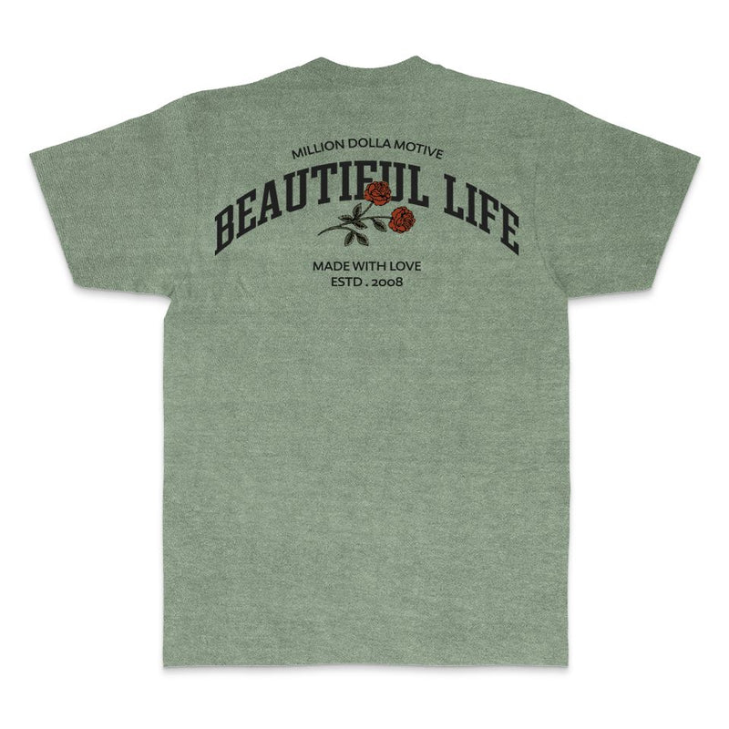 Beautiful Life - Olive Vintage Dye T-Shirt