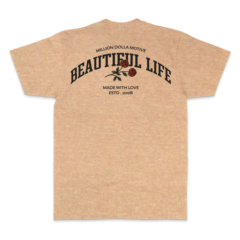 Beautiful Life - Blush Tan Vintage Dye T-Shirt