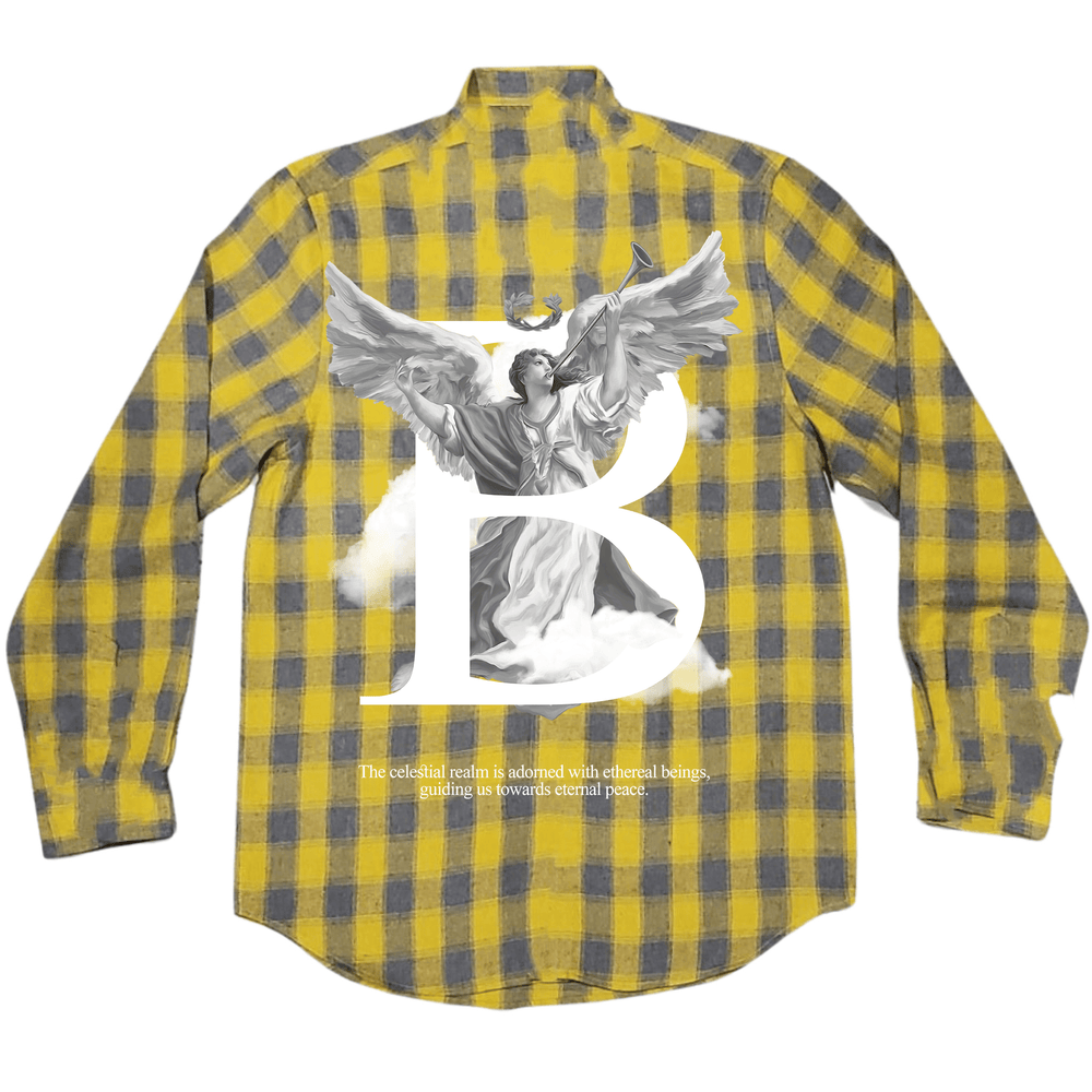 Be of God - Yellow and Grey Flannel Long Sleeve Shirt