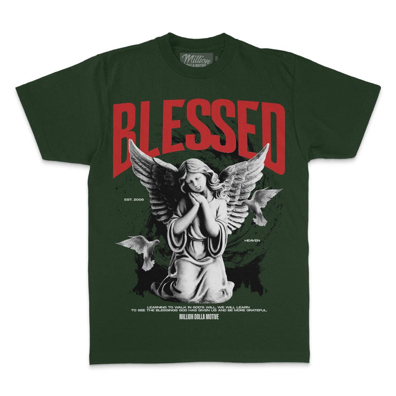 Blessed Angel 2.0 - Dark Green T-Shirt T-Shirt Million Dolla Motive 