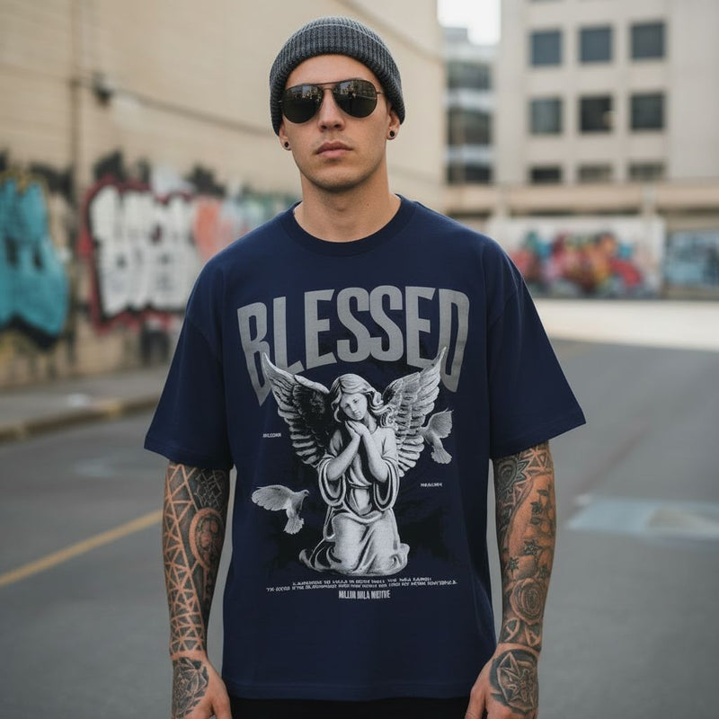Blessed Angel 2.0 - Navy T-Shirt T-Shirt Million Dolla Motive 