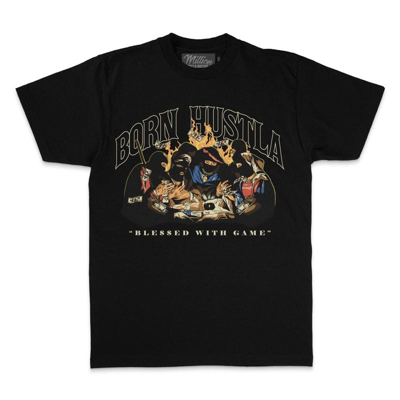 Born Hustla - Black T-Shirt T-Shirt Million Dolla Motive 