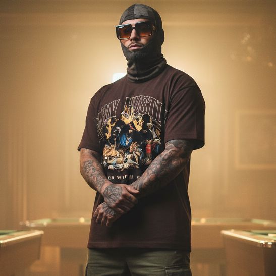 Born Hustla - Brown T-Shirt T-Shirt Million Dolla Motive 