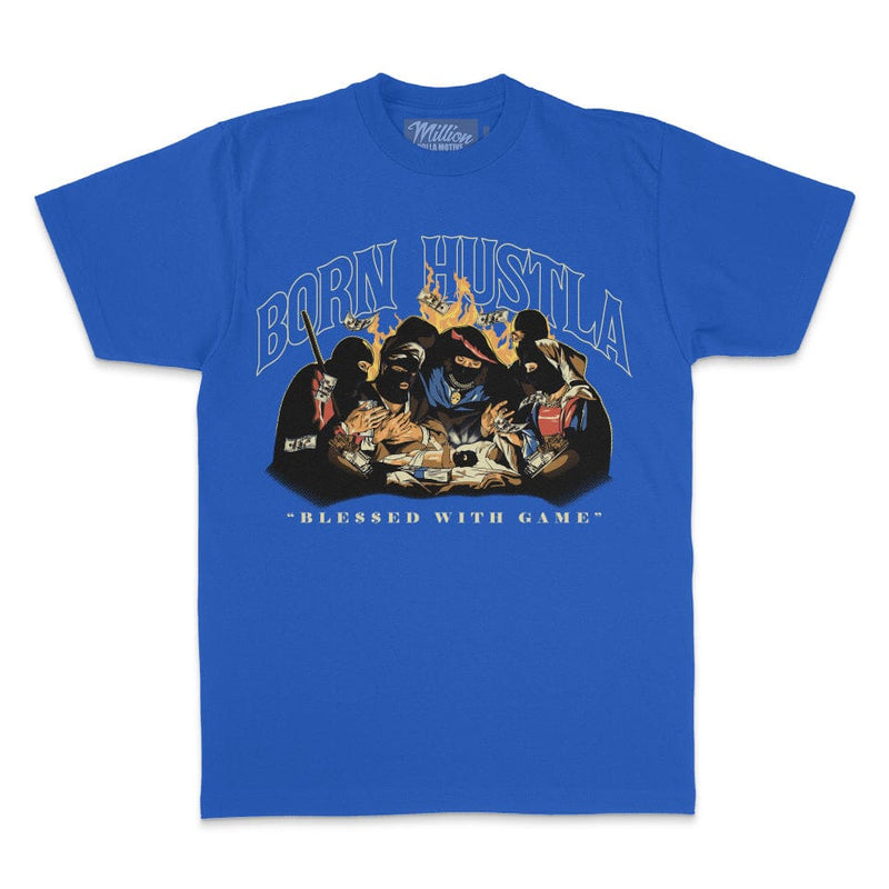 Born Hustla - Royal Blue T-Shirt T-Shirt Million Dolla Motive 