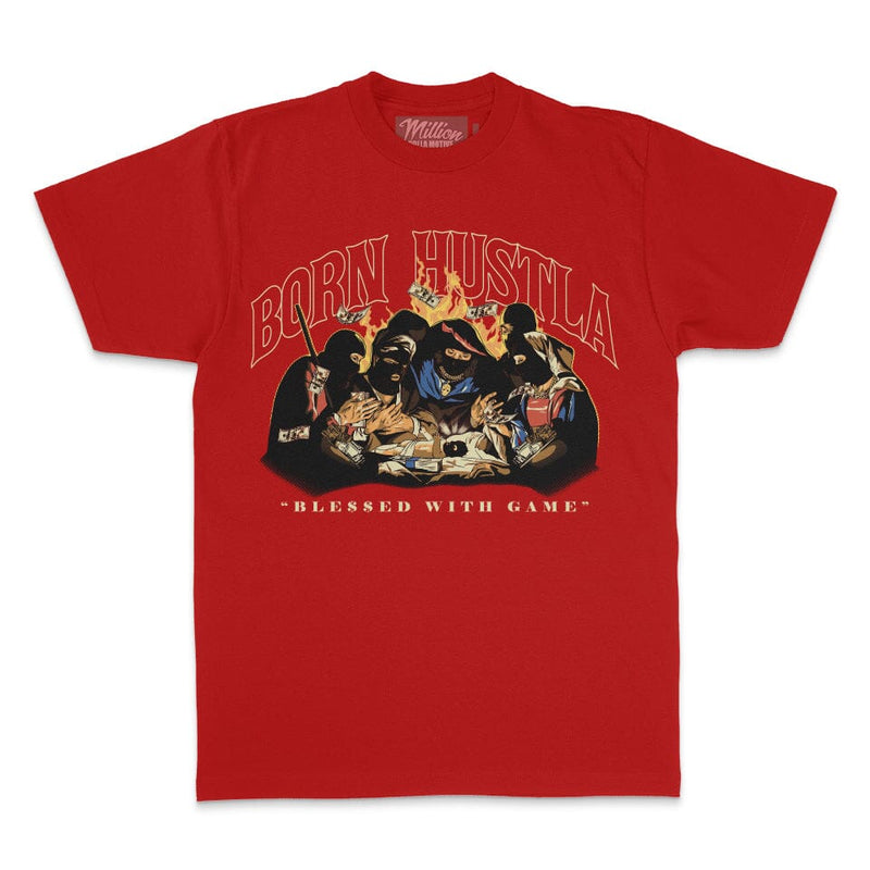 Born Hustla - Red T-Shirt T-Shirt Million Dolla Motive 