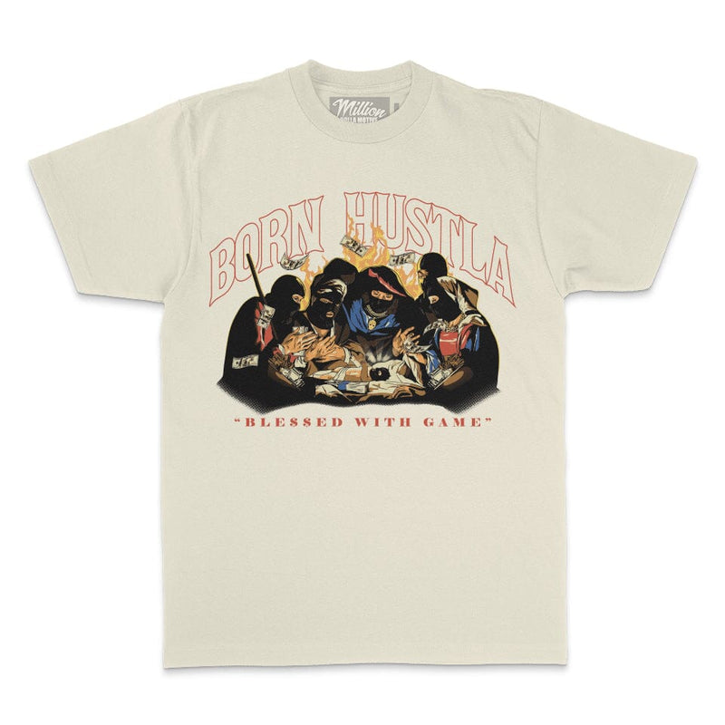 Born Hustla - Natural Sail T-Shirt T-Shirt Million Dolla Motive 