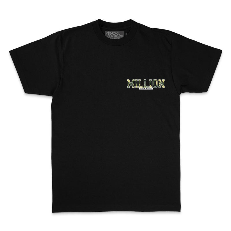 Camo Manufactured with Love - Black T-Shirt