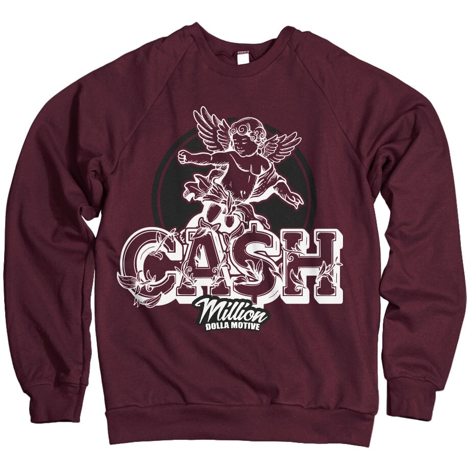 Cash Angel Cherub - Maroon Crewneck Sweatshirt