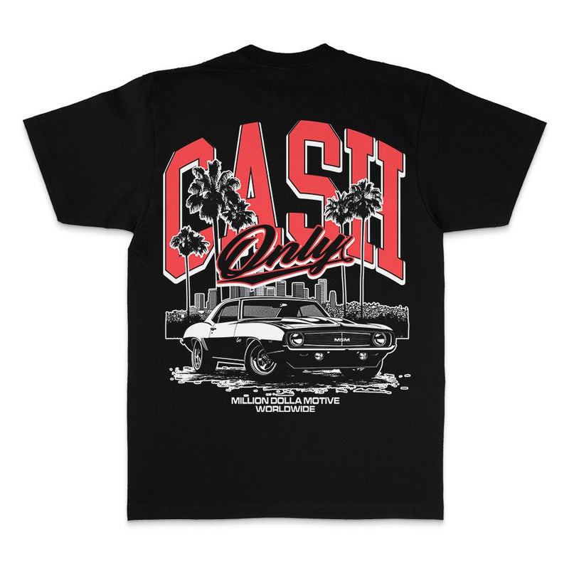 Cash Only - Infrared on Black T-Shirt
