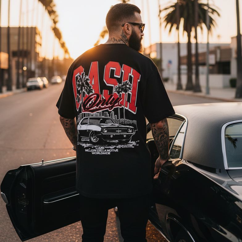 Cash Only - Infrared on Black T-Shirt T-Shirt Million Dolla Motive 
