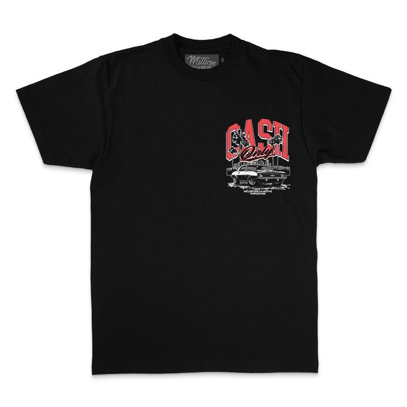 Cash Only - Infrared on Black T-Shirt