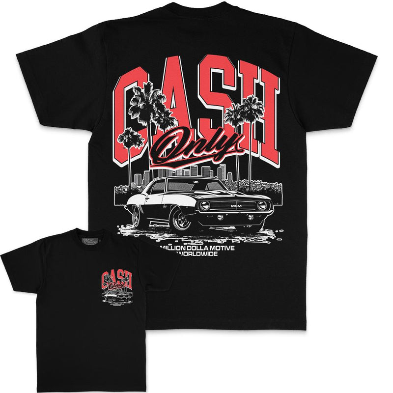 Cash Only - Infrared on Black T-Shirt