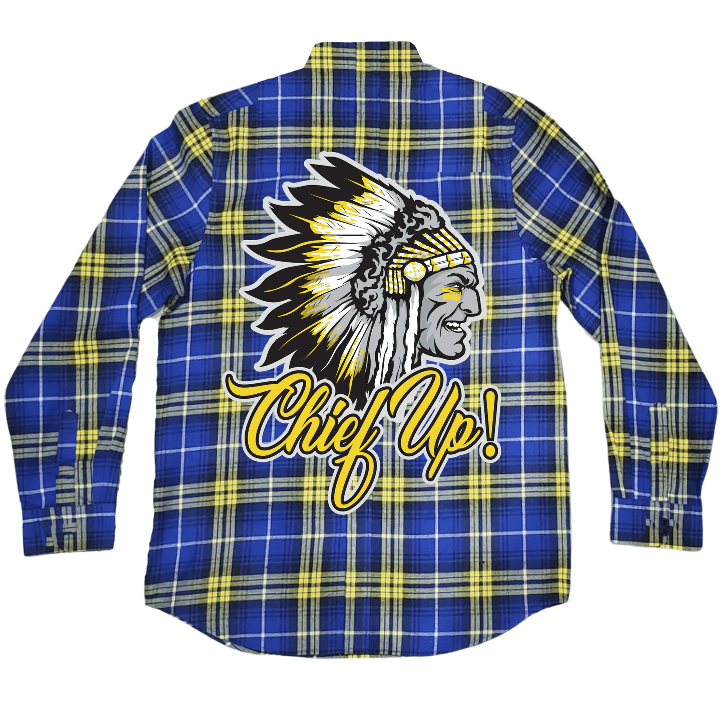 
                  
                    Chief Up - Royal Blue and Yellow Flannel Long Sleeve Shirt
                  
                