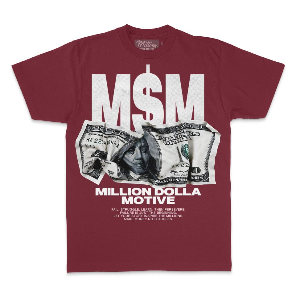 Crumpled Money M$M - Burgundy T-Shirt