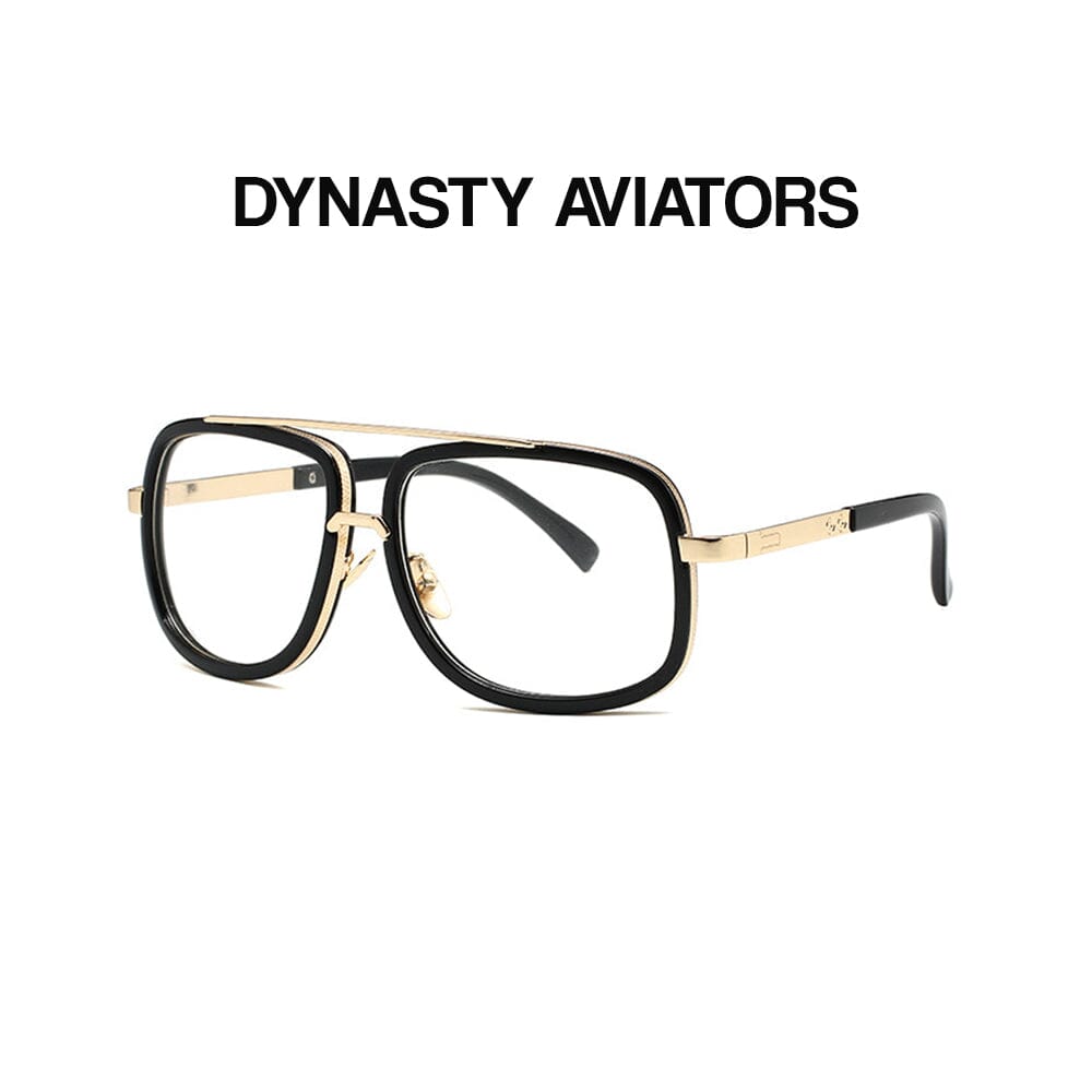 Dynasty Aviators  - Gold & Transparent Sunglasses