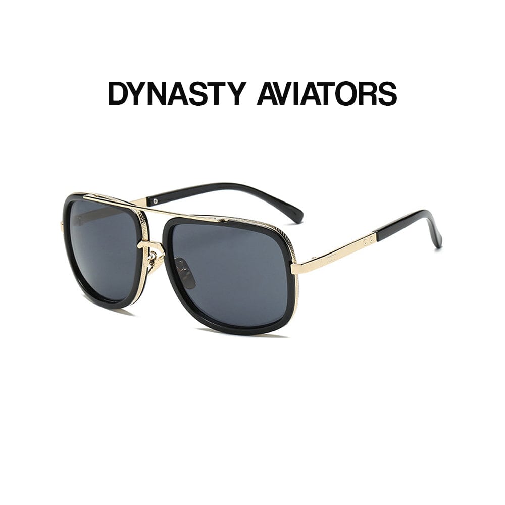 Dynasty Aviators  - Gold & Black Sunglasses