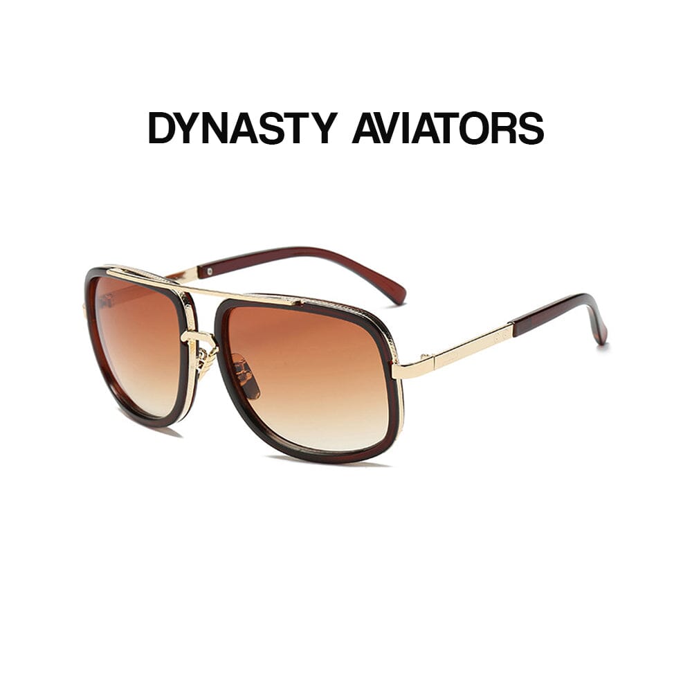 Dynasty Aviators  - Gold & Brown Sunglasses